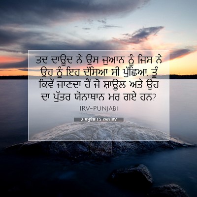 Picture 07 - 2 ਸਮੂਏਲ 1:5 PANIRV - ਤਦ ਦਾਊਦ ਨੇ ਉਸ ਜੁਆਨ - Bible Verse Picture