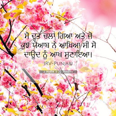 Picture 07 - 2 ਸਮੂਏਲ 11:22 PANIRV - ਸੋ ਦੂਤ ਚਲਾ ਗਿਆ ਅਤੇ - Bible Verse Picture