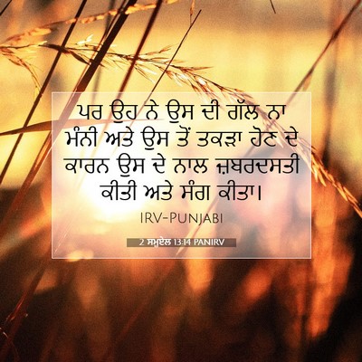 Picture 07 - 2 ਸਮੂਏਲ 13:14 PANIRV - ਪਰ ਉਹ ਨੇ ਉਸ ਦੀ ਗੱਲ - Bible Verse Picture