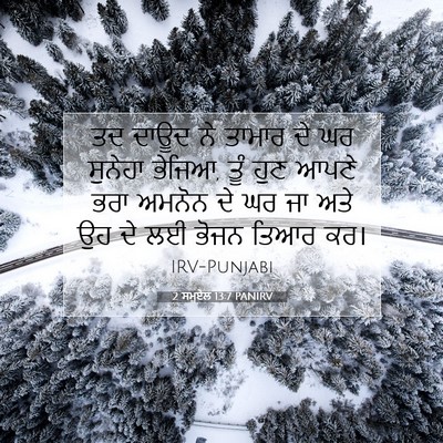 Picture 07 - 2 ਸਮੂਏਲ 13:7 PANIRV - ਤਦ ਦਾਊਦ ਨੇ ਤਾਮਾਰ ਦੇ - Bible Verse Picture