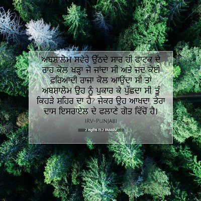 Picture 07 - 2 ਸਮੂਏਲ 15:2 PANIRV - ਅਬਸ਼ਾਲੋਮ ਸਵੇਰੇ - Bible Verse Picture