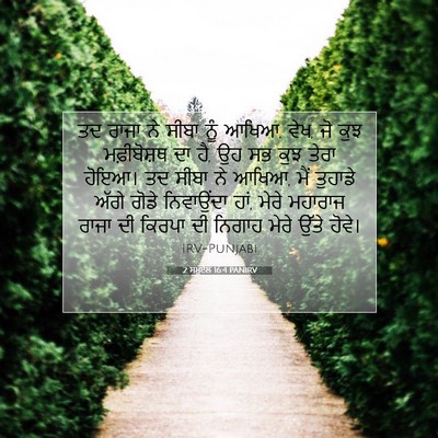 Picture 07 - 2 ਸਮੂਏਲ 16:4 PANIRV - ਤਦ ਰਾਜਾ ਨੇ ਸੀਬਾ ਨੂੰ - Bible Verse Picture
