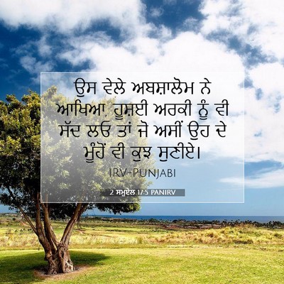 Picture 07 - 2 ਸਮੂਏਲ 17:5 PANIRV - ਉਸ ਵੇਲੇ ਅਬਸ਼ਾਲੋਮ - Bible Verse Picture
