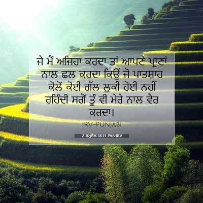 Picture 07 - 2 ਸਮੂਏਲ 18:13 PANIRV - ਜੇ ਮੈਂ ਅਜਿਹਾ ਕਰਦਾ - Bible Verse Picture