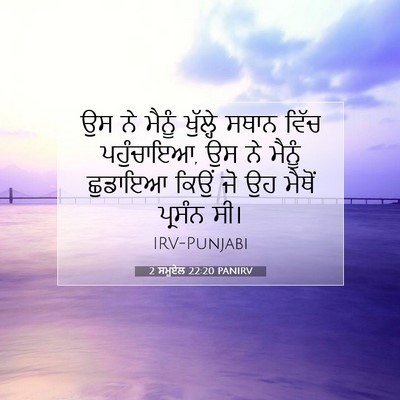 Picture 07 - 2 ਸਮੂਏਲ 22:20 PANIRV - ਉਸ ਨੇ ਮੈਨੂੰ - Bible Verse Picture