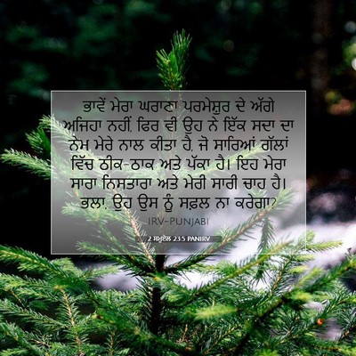 Picture 07 - 2 ਸਮੂਏਲ 23:5 PANIRV - ਭਾਵੇਂ ਮੇਰਾ ਘਰਾਣਾ - Bible Verse Picture
