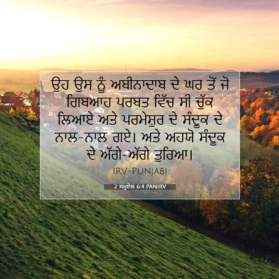 Picture 07 - 2 ਸਮੂਏਲ 6:4 PANIRV - ਉਹ ਉਸ ਨੂੰ ਅਬੀਨਾਦਾਬ - Bible Verse Picture