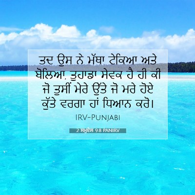 Picture 07 - 2 ਸਮੂਏਲ 9:8 PANIRV - ਤਦ ਉਸ ਨੇ ਮੱਥਾ ਟੇਕਿਆ - Bible Verse Picture