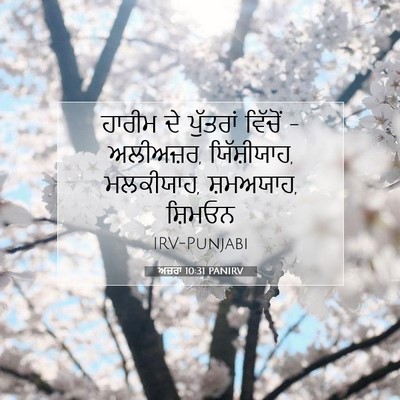 Picture 07 - ਅਜ਼ਰਾ 10:31 PANIRV - ਹਾਰੀਮ ਦੇ ਪੁੱਤਰਾਂ - Bible Verse Picture