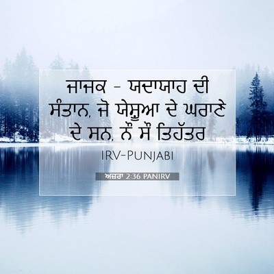 Picture 07 - ਅਜ਼ਰਾ 2:36 PANIRV - ਜਾਜਕ - ਯਦਾਯਾਹ ਦੀ - Bible Verse Picture