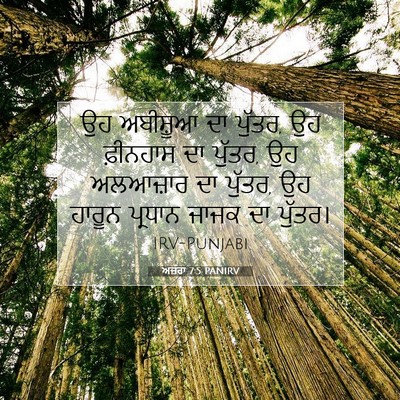 Picture 07 - ਅਜ਼ਰਾ 7:5 PANIRV - ਉਹ ਅਬੀਸ਼ੂਆ ਦਾ - Bible Verse Picture