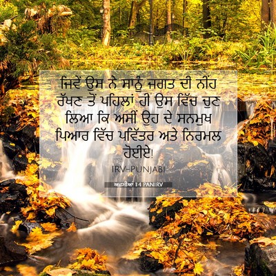 Picture 07 - ਅਫ਼ਸੀਆਂ 1:4 PANIRV - ਜਿਵੇਂ ਉਸ ਨੇ ਸਾਨੂੰ - Bible Verse Picture