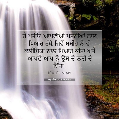 Picture 07 - ਅਫ਼ਸੀਆਂ 5:25 PANIRV - ਹੇ ਪਤੀਓ, ਆਪਣੀਆਂ - Bible Verse Picture