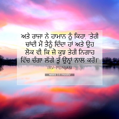 Picture 07 - ਅਸਤਰ 3:11 PANIRV - ਅਤੇ ਰਾਜਾ ਨੇ ਹਾਮਾਨ - Bible Verse Picture
