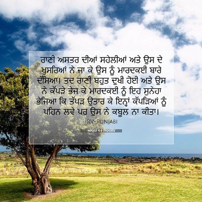 Picture 07 - ਅਸਤਰ 4:4 PANIRV - ਰਾਣੀ ਅਸਤਰ ਦੀਆਂ - Bible Verse Picture