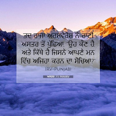 Picture 07 - ਅਸਤਰ 7:5 PANIRV - ਤਦ ਰਾਜਾ - Bible Verse Picture