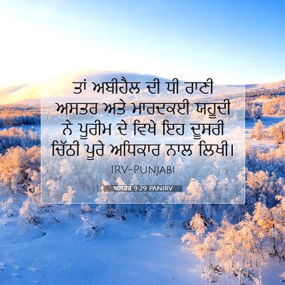 Picture 07 - ਅਸਤਰ 9:29 PANIRV - ਤਾਂ ਅਬੀਹੈਲ ਦੀ ਧੀ - Bible Verse Picture