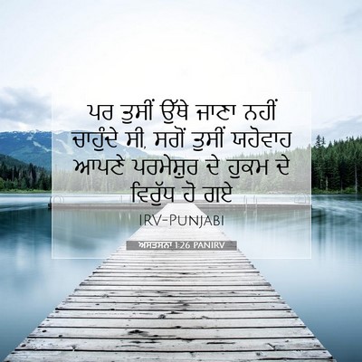 Picture 07 - ਅਸਤਸਨਾ 1:26 PANIRV - ਪਰ ਤੁਸੀਂ ਉੱਥੇ ਜਾਣਾ - Bible Verse Picture