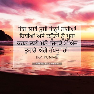Picture 07 - ਅਸਤਸਨਾ 11:32 PANIRV - ਇਸ ਲਈ ਤੁਸੀਂ ਇਨ੍ਹਾਂ - Bible Verse Picture