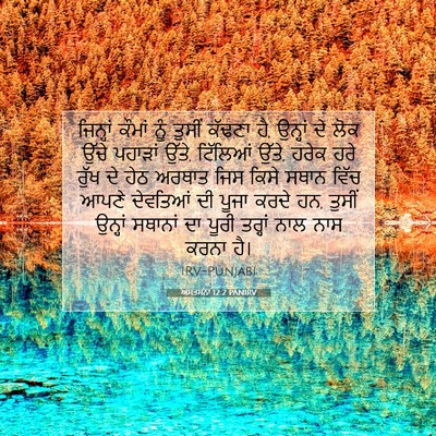 Picture 07 - ਅਸਤਸਨਾ 12:2 PANIRV - ਜਿਨ੍ਹਾਂ ਕੌਮਾਂ ਨੂੰ - Bible Verse Picture