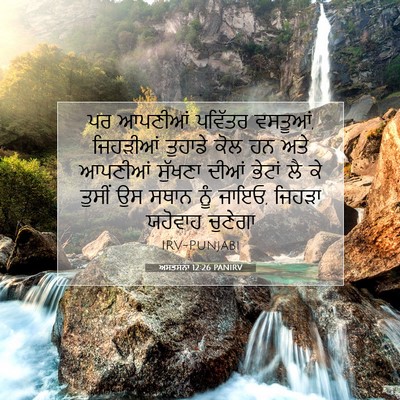 Picture 07 - ਅਸਤਸਨਾ 12:26 PANIRV - ਪਰ ਆਪਣੀਆਂ ਪਵਿੱਤਰ - Bible Verse Picture