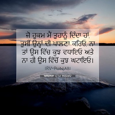 Picture 07 - ਅਸਤਸਨਾ 12:32 PANIRV - ਜੋ ਹੁਕਮ ਮੈਂ - Bible Verse Picture