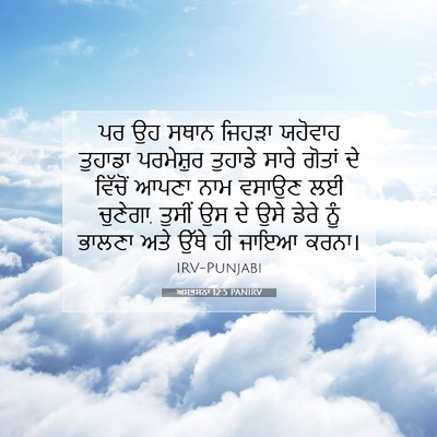Picture 07 - ਅਸਤਸਨਾ 12:5 PANIRV - ਪਰ ਉਹ ਸਥਾਨ ਜਿਹੜਾ - Bible Verse Picture