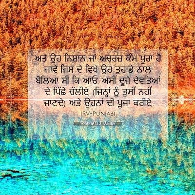Picture 07 - ਅਸਤਸਨਾ 13:2 PANIRV - ਅਤੇ ਉਹ ਨਿਸ਼ਾਨ ਜਾਂ - Bible Verse Picture