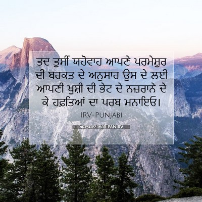 Picture 07 - ਅਸਤਸਨਾ 16:10 PANIRV - ਤਦ ਤੁਸੀਂ ਯਹੋਵਾਹ - Bible Verse Picture