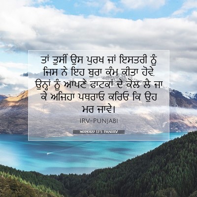 Picture 07 - ਅਸਤਸਨਾ 17:5 PANIRV - ਤਾਂ ਤੁਸੀਂ ਉਸ ਪੁਰਖ - Bible Verse Picture