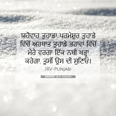 Picture 07 - ਅਸਤਸਨਾ 18:15 PANIRV - ਯਹੋਵਾਹ ਤੁਹਾਡਾ - Bible Verse Picture