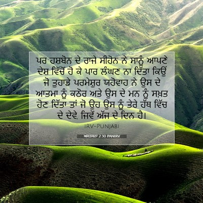 Picture 07 - ਅਸਤਸਨਾ 2:30 PANIRV - ਪਰ ਹਸ਼ਬੋਨ ਦੇ ਰਾਜੇ - Bible Verse Picture