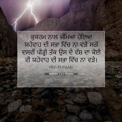 Picture 07 - ਅਸਤਸਨਾ 23:2 PANIRV - ਕੁਕਰਮ ਨਾਲ ਜੰਮਿਆ - Bible Verse Picture