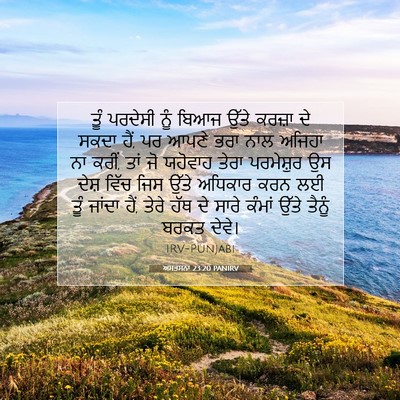 Picture 07 - ਅਸਤਸਨਾ 23:20 PANIRV - ਤੂੰ ਪਰਦੇਸੀ ਨੂੰ - Bible Verse Picture