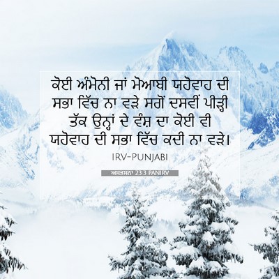 Picture 07 - ਅਸਤਸਨਾ 23:3 PANIRV - ਕੋਈ ਅੰਮੋਨੀ ਜਾਂ - Bible Verse Picture