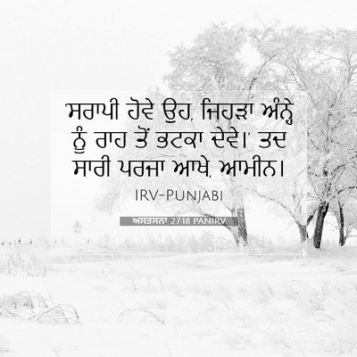 Picture 07 - ਅਸਤਸਨਾ 27:18 PANIRV - ‘ਸਰਾਪੀ ਹੋਵੇ ਉਹ, - Bible Verse Picture