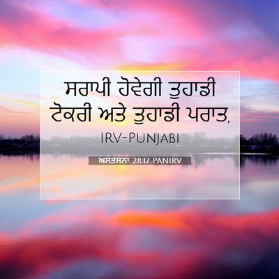 Picture 07 - ਅਸਤਸਨਾ 28:17 PANIRV - ਸਰਾਪੀ ਹੋਵੇਗੀ - Bible Verse Picture