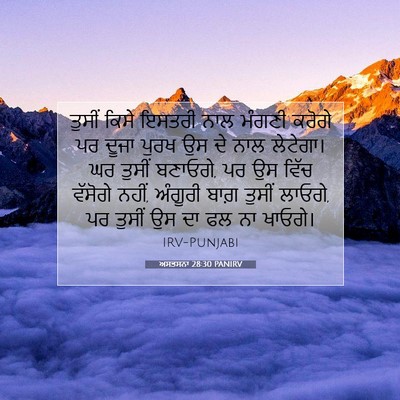 Picture 07 - ਅਸਤਸਨਾ 28:30 PANIRV - ਤੁਸੀਂ ਕਿਸੇ ਇਸਤਰੀ - Bible Verse Picture
