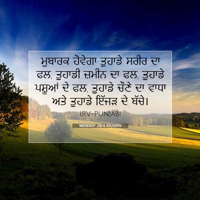 Picture 07 - ਅਸਤਸਨਾ 28:4 PANIRV - ਮੁਬਾਰਕ ਹੋਵੇਗਾ - Bible Verse Picture