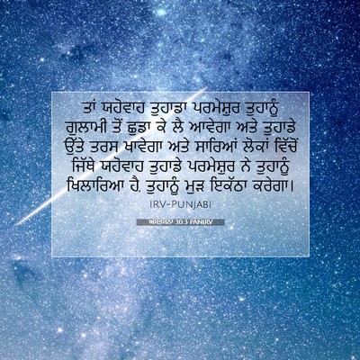 Picture 07 - ਅਸਤਸਨਾ 30:3 PANIRV - ਤਾਂ ਯਹੋਵਾਹ ਤੁਹਾਡਾ - Bible Verse Picture