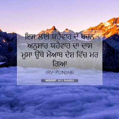 Picture 07 - ਅਸਤਸਨਾ 34:5 PANIRV - ਇਸ ਲਈ ਯਹੋਵਾਹ ਦੇ ਬਚਨ - Bible Verse Picture