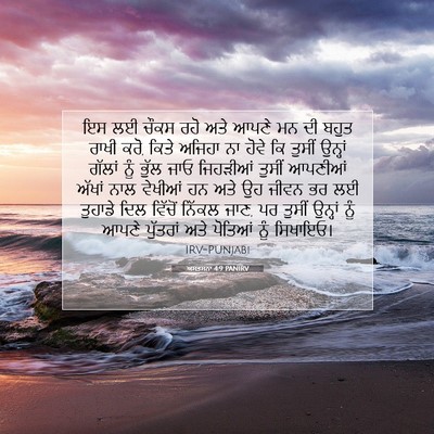Picture 07 - ਅਸਤਸਨਾ 4:9 PANIRV - ਇਸ ਲਈ ਚੌਕਸ ਰਹੋ ਅਤੇ - Bible Verse Picture
