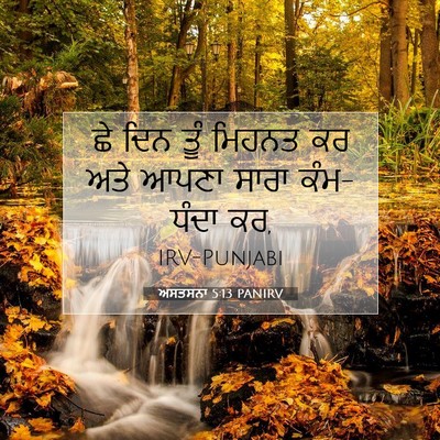 Picture 07 - ਅਸਤਸਨਾ 5:13 PANIRV - ਛੇ ਦਿਨ ਤੂੰ ਮਿਹਨਤ ਕਰ - Bible Verse Picture