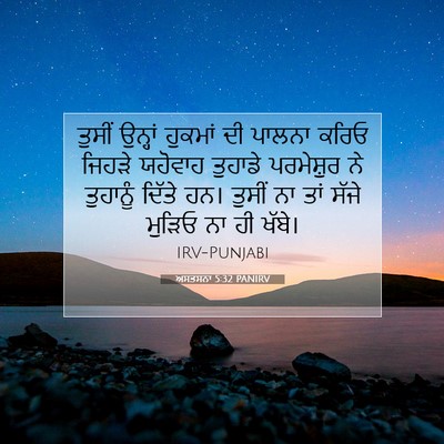 Picture 07 - ਅਸਤਸਨਾ 5:32 PANIRV - ਤੁਸੀਂ ਉਨ੍ਹਾਂ - Bible Verse Picture