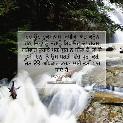 Picture 07 - ਅਸਤਸਨਾ 6:1 PANIRV - ਇਹ ਉਹ ਹੁਕਮਨਾਮੇ, - Bible Verse Picture