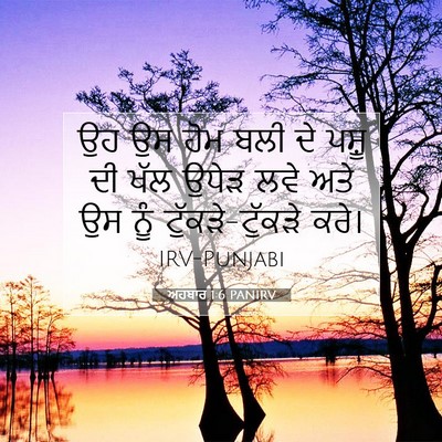 Picture 07 - ਅਹਬਾਰ 1:6 PANIRV - ਉਹ ਉਸ ਹੋਮ ਬਲੀ ਦੇ - Bible Verse Picture