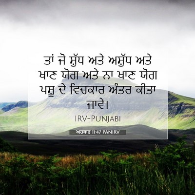 Picture 07 - ਅਹਬਾਰ 11:47 PANIRV - ਤਾਂ ਜੋ ਸ਼ੁੱਧ ਅਤੇ - Bible Verse Picture