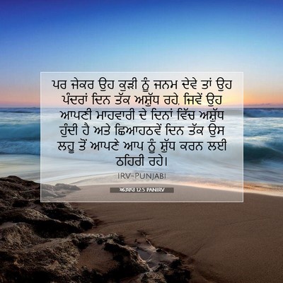 Picture 07 - ਅਹਬਾਰ 12:5 PANIRV - ਪਰ ਜੇਕਰ ਉਹ ਕੁੜੀ ਨੂੰ - Bible Verse Picture