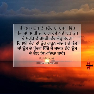 Picture 07 - ਅਹਬਾਰ 13:2 PANIRV - ਜੇ ਕਿਸੇ ਮਨੁੱਖ ਦੇ - Bible Verse Picture