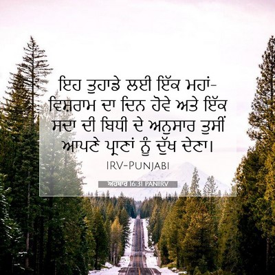 Picture 07 - ਅਹਬਾਰ 16:31 PANIRV - ਇਹ ਤੁਹਾਡੇ ਲਈ ਇੱਕ - Bible Verse Picture